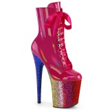 Pink glitter 20 cm FLAMINGO-1020HG Exotic stripper ankle boots