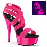 Pink neon 15 cm DELIGHT-669UV Pole dancing high heels shoes