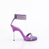 Purple 11,5 cm CHIC-40 ankle straps stiletto metal heels sandals