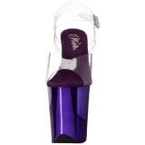 Purple 20 cm FLAMINGO-808 Chrome Platform High Heels