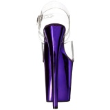 Purple 20 cm FLAMINGO-808 Chrome Platform High Heels