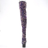 Purple Sequins 20 cm ADORE-3020 Exotic pole dance overknee boots