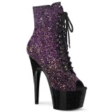 Purple glitter 18 cm ADORE-1021OMBG Pole dancing ankle boots