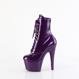 Purple glitter 18 cm high heels ankle boots platform