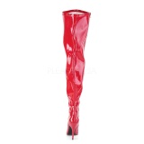 Red 13 cm SEDUCE-3000WC thigh high stretch overknee boots with wide calf