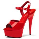 Red 15 cm DELIGHT-609 platform pleaser high heels shoes