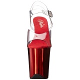 Red 20 cm FLAMINGO-808 Chrome Platform High Heels