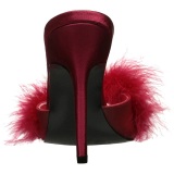 Red Feathers 10 cm CLASSIQUE-01F High Women Mules Shoes for Men