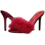 Red Feathers 10 cm CLASSIQUE-01F High Women Mules Shoes for Men