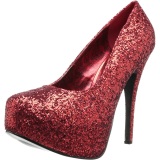 Red Glitter 14,5 cm Burlesque TEEZE-06GW mens pumps for wide feets