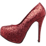 Red Glitter 14,5 cm Burlesque TEEZE-06GW mens pumps for wide feets