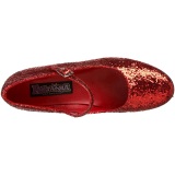 Red Glitter 5 cm SCHOOLGIRL-50G Pumps Mary Jane