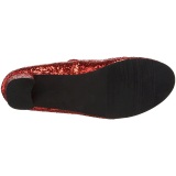 Red Glitter 5 cm SCHOOLGIRL-50G Pumps Mary Jane