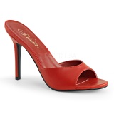 Red Leatherette 10 cm CLASSIQUE-01 big size mules shoes