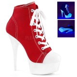 Red Neon 15 cm DELIGHT-600SK-02 Canvas high heels chucks