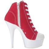 Red Neon 15 cm DELIGHT-600SK-02 Canvas high heels chucks