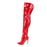 Red Patent 13 cm COURTLY-3012 Pleaser Overknee Boots