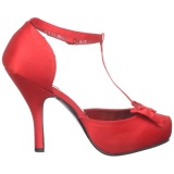 Red Satin 12 cm retro vintage CUTIEPIE-12 Pumps with low heels