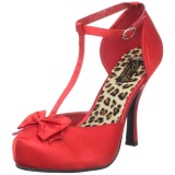 Red Satin 12 cm retro vintage CUTIEPIE-12 Pumps with low heels