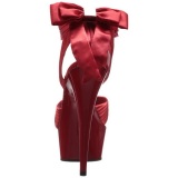 Red Satin 15 cm DELIGHT-668 High Heeled Evening Sandals