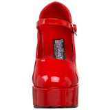 Red Shiny 11 cm MARYJANE-50 Mary Jane Platform Pumps