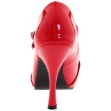 Red Shiny 12 cm retro vintage CUTIEPIE-08 Platform Pumps Open Toe