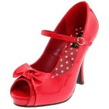 Red Shiny 12 cm retro vintage CUTIEPIE-08 Platform Pumps Open Toe