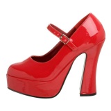 Red Shiny 13 cm DOLLY-50 Mary Jane Platform Pumps