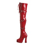 Red Shiny 13 cm ELECTRA-3028 High Heeled Overknee Boots