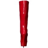 Red Shiny 15,5 cm DELIGHT-2023 Platform Knee Boots