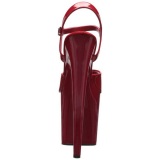 Red Shiny 20 cm Pleaser FLAMINGO-809 High Heels Platform