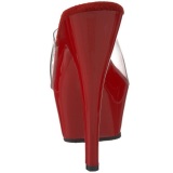 Red Transparent 15,5 cm KISS-201 Platform High Mules