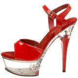 Red Transparent 15 cm CAPTIVA-609 High Heels Platform