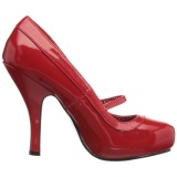 Red Varnished 12 cm retro vintage CUTIEPIE-02 mary jane pumps with hidden platform