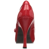 Red Varnished 12 cm retro vintage CUTIEPIE-02 mary jane pumps with hidden platform