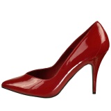 Red Varnished 13 cm SEDUCE-420V pointed toe pumps with high heels