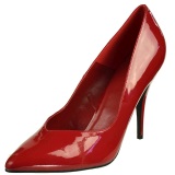 Red Varnished 13 cm SEDUCE-420V pointed toe pumps with high heels