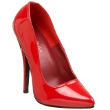 Red Varnished 15 cm DOMINA-420 pointed toe high heel stilettos