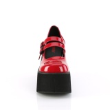 Red Vegan 11,5 cm DemoniaCult KERA-08 gothic platform mary jane pumps