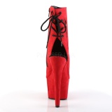 Red faux suede 18 cm ADORE-1018FS Pole dancing ankle boots