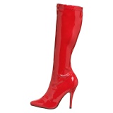 Red varnished patent boots 13 cm SEDUCE-2000 pointed toe stiletto boots