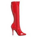 Red varnished patent boots 13 cm SEDUCE-2000 pointed toe stiletto boots