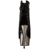 Rhinestone 16 cm Pleaser DELIGHT-1018RS Chrome Platform Ankle Calf Boots