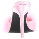 Rose 10 cm CLASSIQUE-01F womens mules with marabou feathers