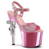 Rose 18 cm Pleaser REVOLVER-709G High Heels Chrome Platform