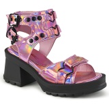 Rose 7 cm DemoniaCult BRATTY-07 chunky heel platform sandals