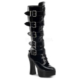 Shiny 13 cm ELECTRA-2042 buckle womens boots with platform