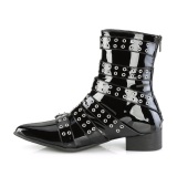 Shiny WARLOCK-70 demoniacult pointed boots - mens winklepicker boots 6 buckles