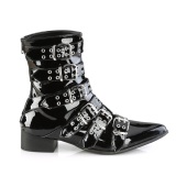 Shiny WARLOCK-70 demoniacult pointed boots - mens winklepicker boots 6 buckles