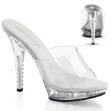 Silver 13 cm Fabulicious LIP-101LS Strass Platform High Mules